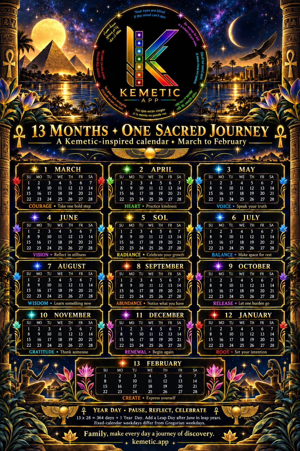 13-month calendar preview