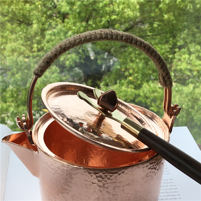 Pure Copper handcrafted Kettle - Elegant Red Copper finish