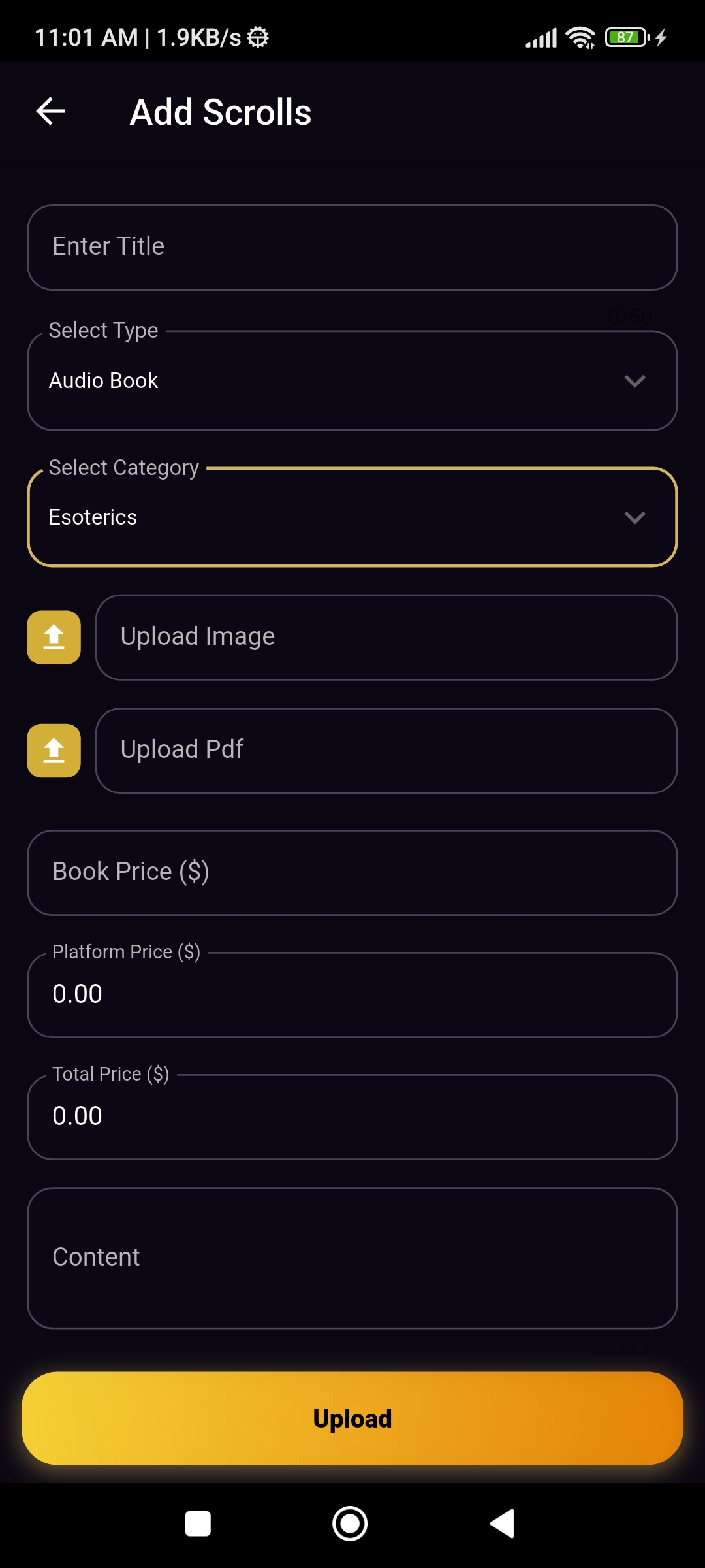 New scrolls from mobile